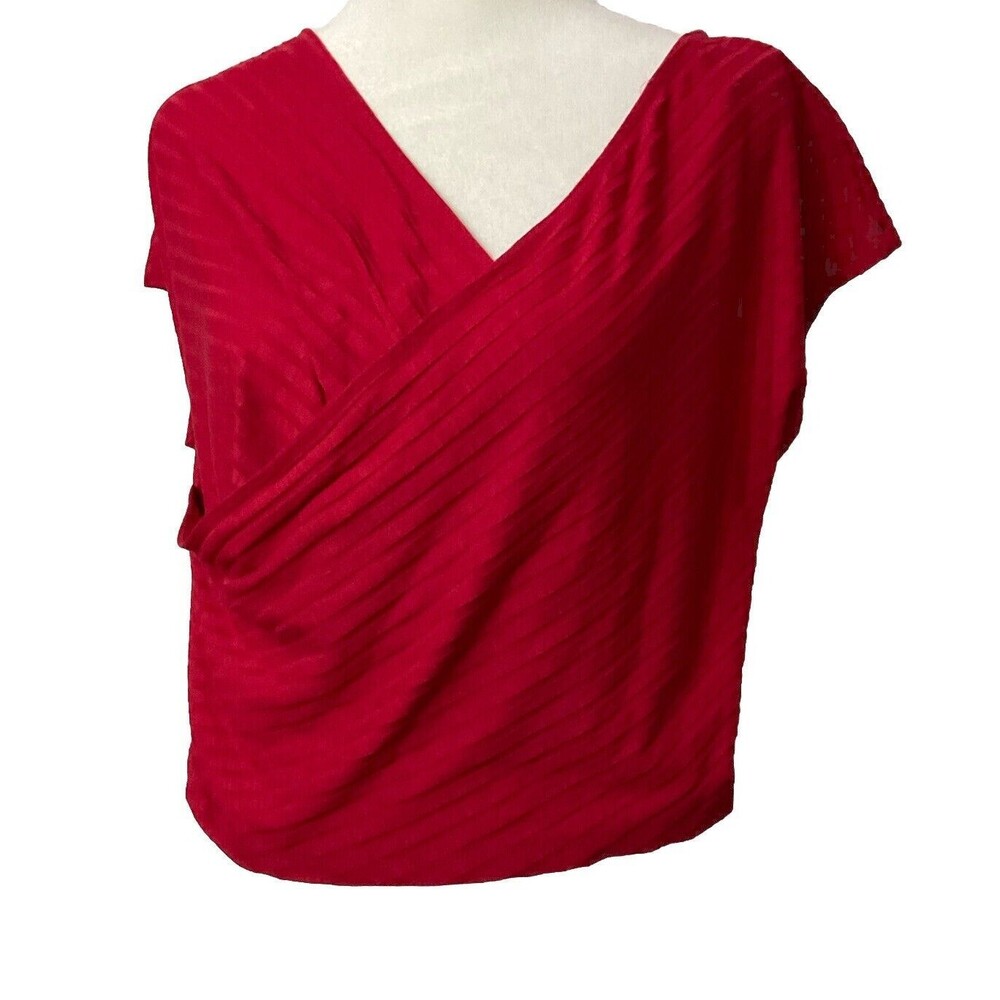Madison & Berkeley Women's  Top Size XXL Ribbed Capped Sleeve Shirt. LTOP752 - Picture 2 of 5